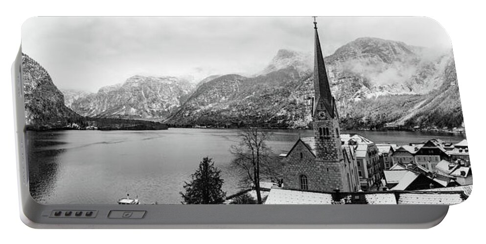 Austria Portable Battery Charger featuring the photograph Winter in Hallstatt #6 by Robert Grac
