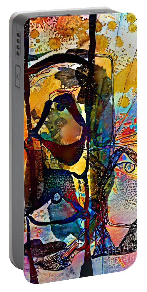 Contemporary Art Portable Battery Charger featuring the digital art 57 by Jeremiah Ray