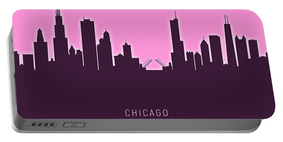 Chicago Portable Battery Charger featuring the digital art Chicago Illinois Skyline #59 by Michael Tompsett