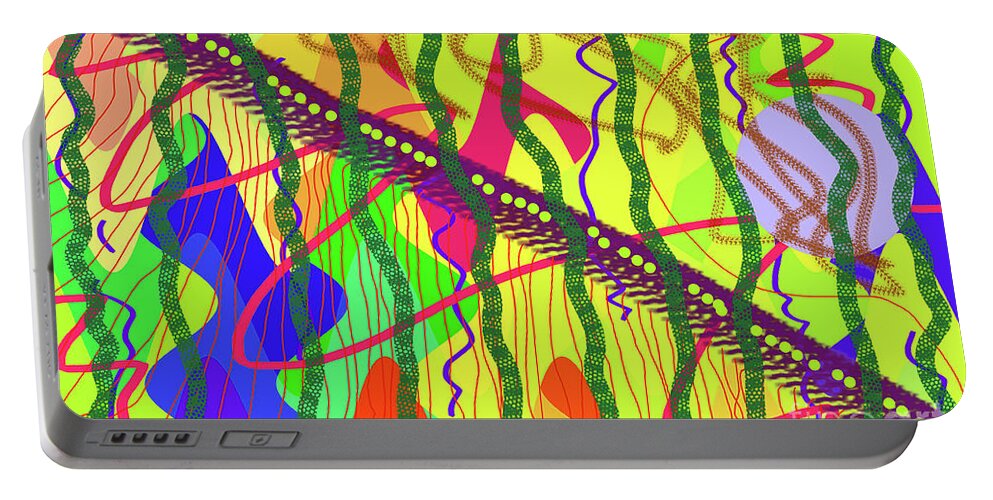 Walter Paul Bebirian; The Bebirian Art Collection Portable Battery Charger featuring the digital art 6-10-2012dabcdefghijklmnopqrt by Walter Paul Bebirian