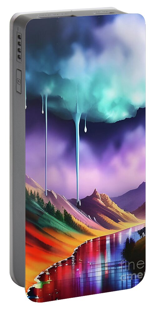 Digital Portable Battery Charger featuring the digital art Painting Genesis by Barbara Milton