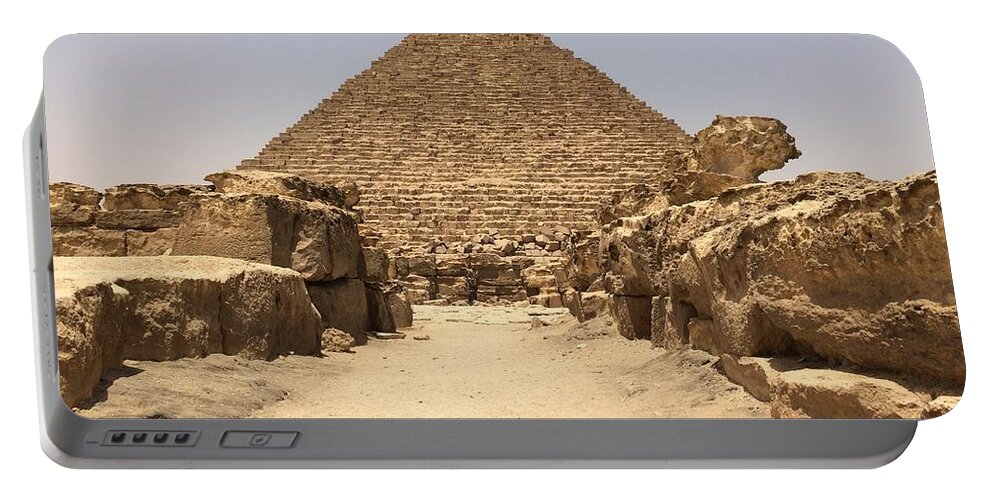 Giza Portable Battery Charger featuring the photograph Great Pyramids #6 by Trevor Grassi