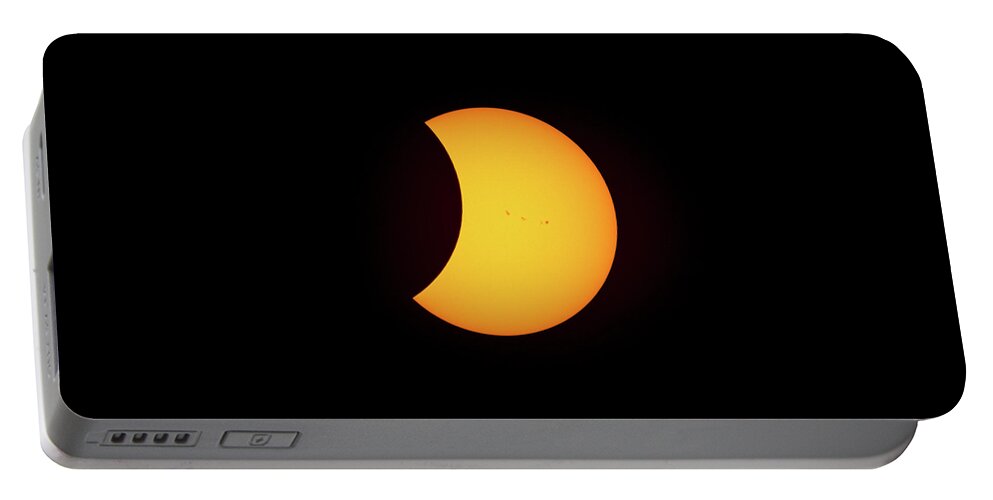 Solar Eclipse Portable Battery Charger featuring the photograph Partial Solar Eclipse #8 by David Beechum