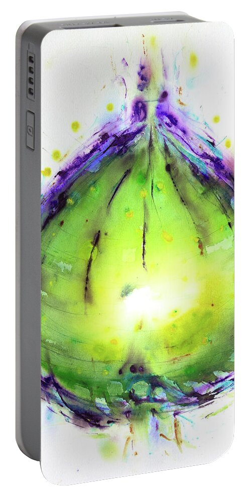  Portable Battery Charger featuring the painting 'Peonza' by Petra Rau