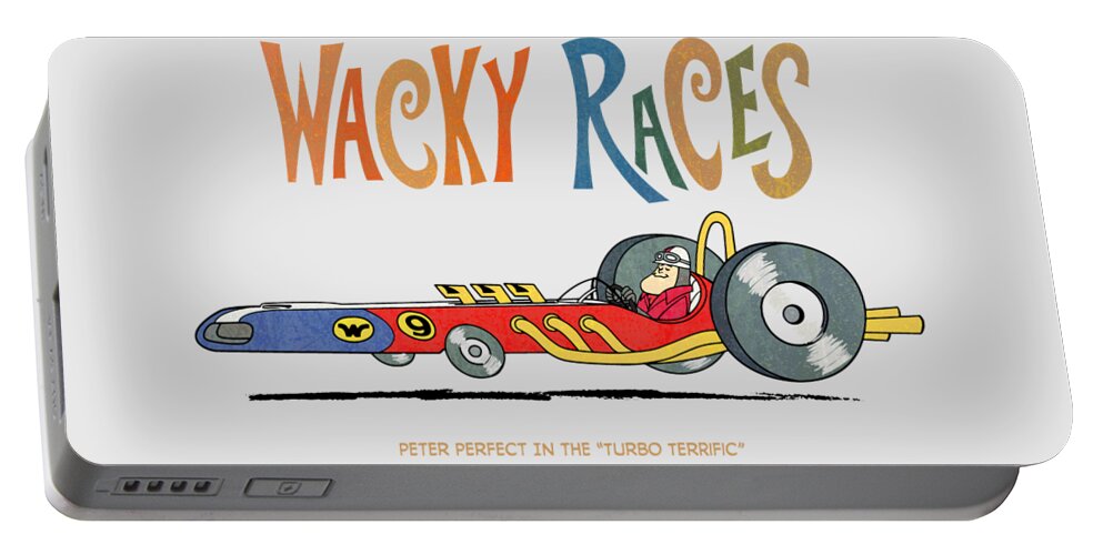 60s Wacky Races Cartoon Peter Perfect In the Turbo Terrific Portable  Battery Charger by Glen Evans - Pixels