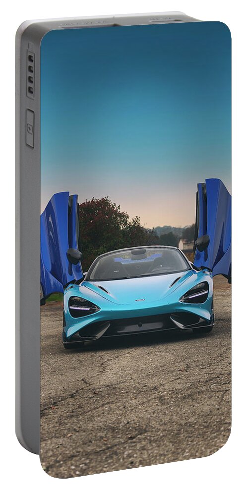 Mclaren Portable Battery Charger featuring the photograph #Mclaren #765LT #Spider #Print #7 by ItzKirb Photography