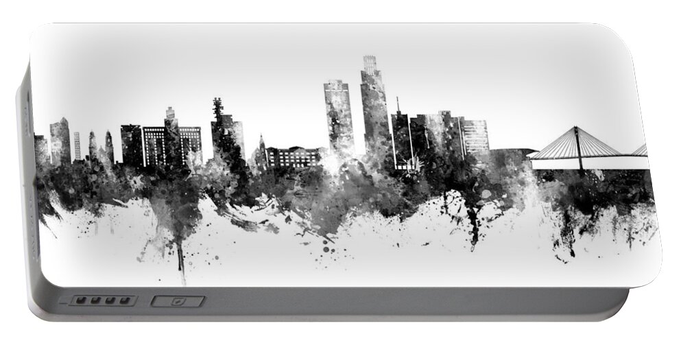 Omaha Portable Battery Charger featuring the digital art Omaha Nebraska Skyline #7 by Michael Tompsett
