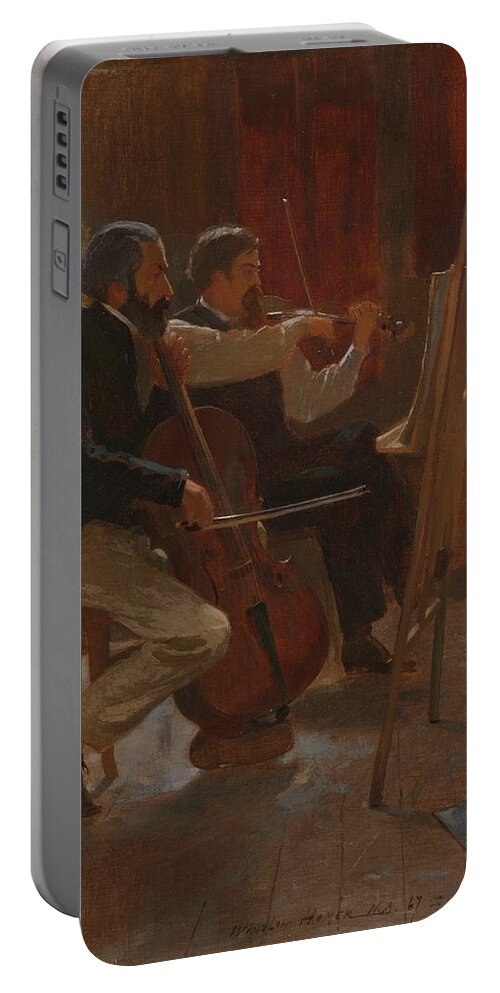 Winslow Homer Portable Battery Charger featuring the painting The Studio by Winslow Homer