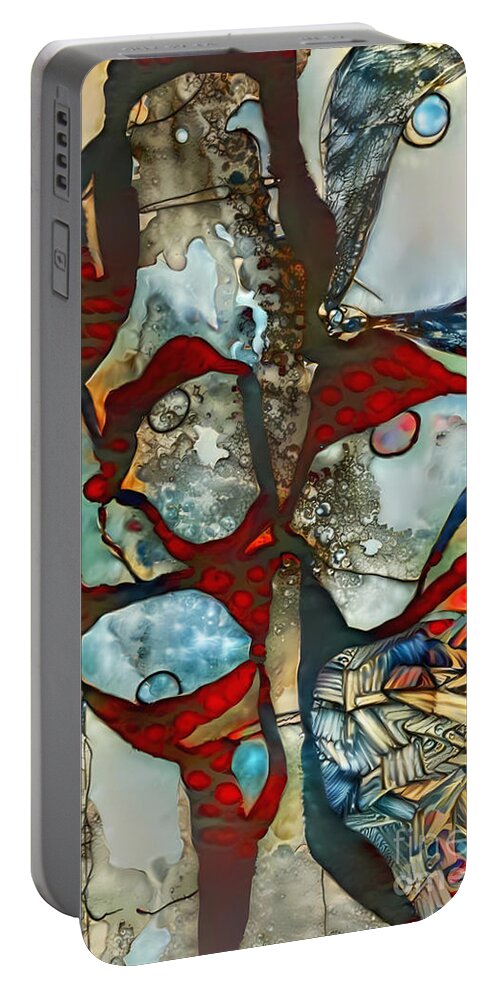Contemporary Art Portable Battery Charger featuring the digital art 73 by Jeremiah Ray