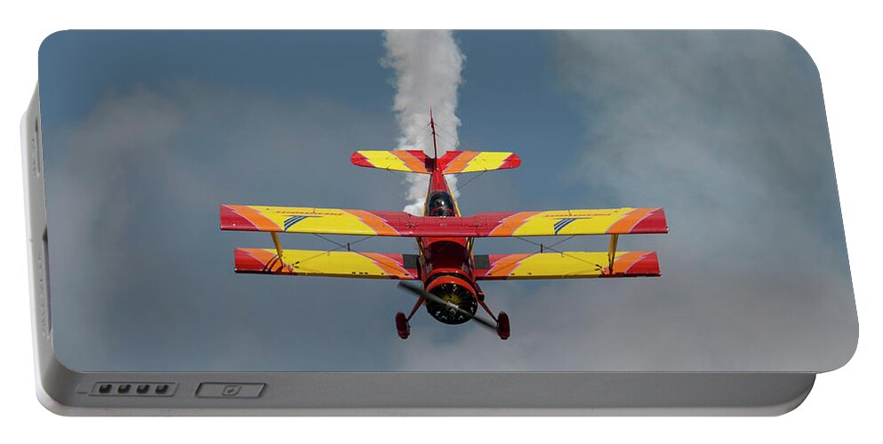 Red Portable Battery Charger featuring the photograph Red and Yellow Airplane #9 by Carolyn Hutchins