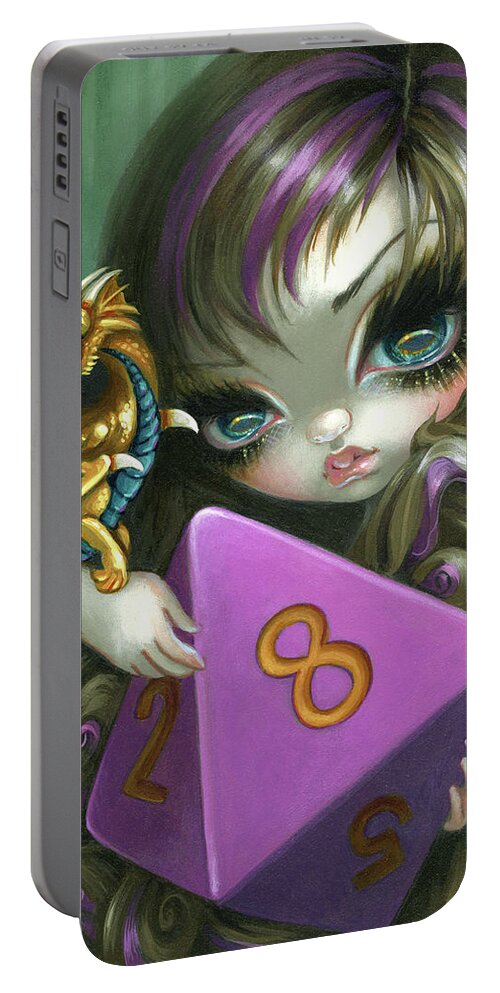 Jasmine Becket-griffith Portable Battery Charger featuring the painting 8 Sided Dice Fairy by Jasmine Becket-Griffith