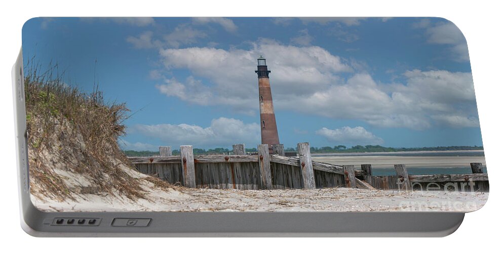 Morris Island Lighthouse Portable Battery Charger featuring the photograph Folly Beach - Morris Island Lighthouse - Charleston SC Lowcountry8247 by Dale Powell