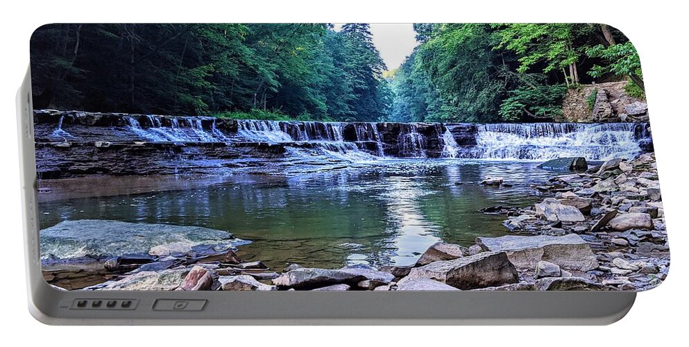 Waterfall Portable Battery Charger featuring the photograph Henry Church Falls by Brad Nellis