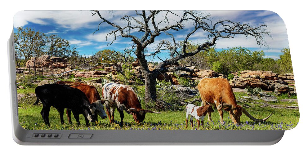 African Breed Portable Battery Charger featuring the photograph Texas Hill Country #9 by Raul Rodriguez