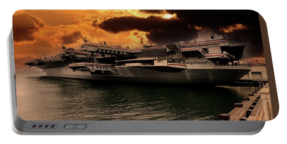Uss Midway Portable Battery Charger featuring the photograph USS Midway #9 by Chris Smith