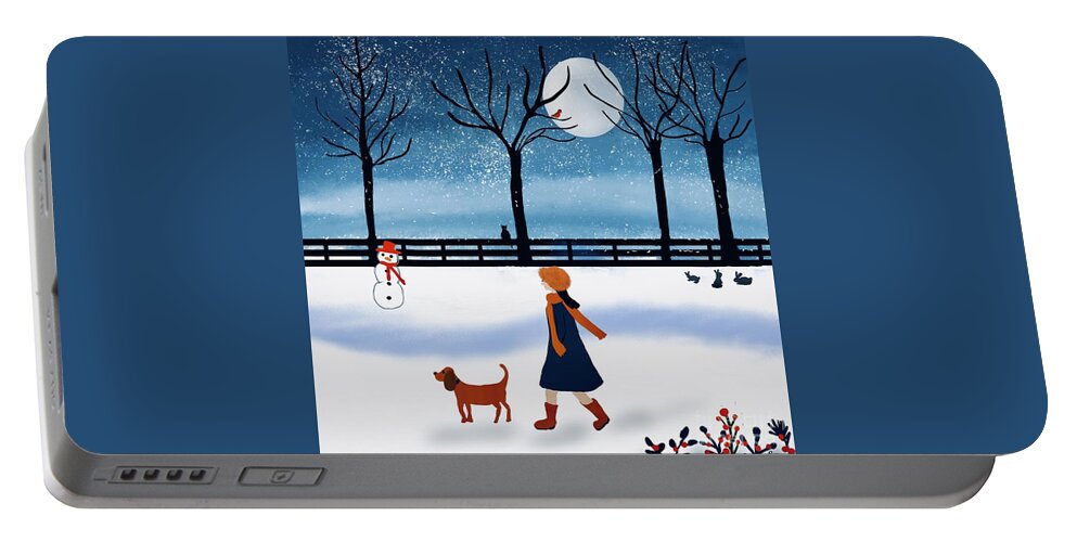 Woman Portable Battery Charger featuring the digital art A brisk walk by Elaine Hayward