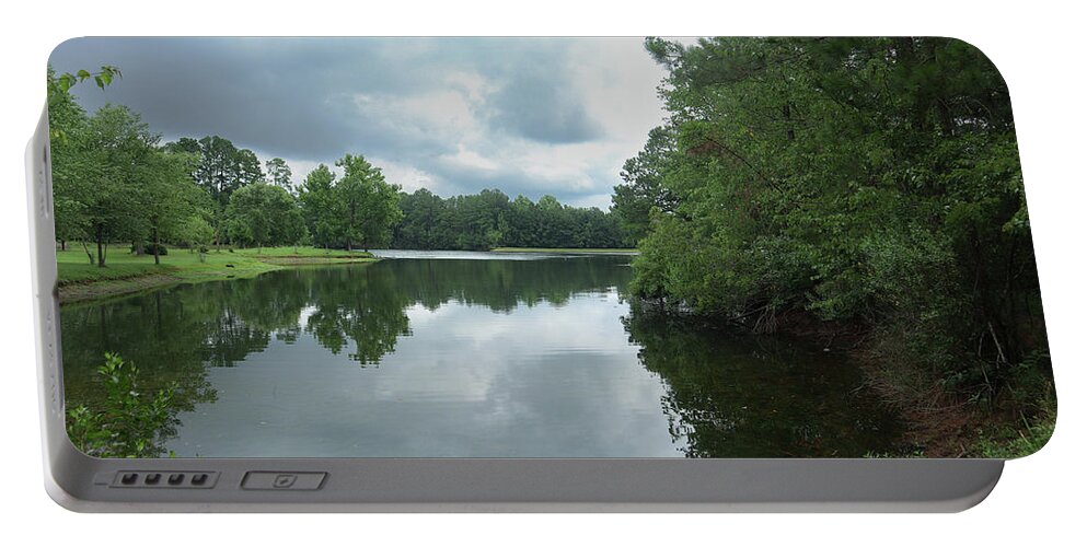 Brooklet Portable Battery Charger featuring the photograph A Brooklet Georgia Pond by Ed Williams