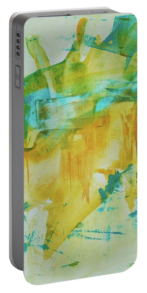 Abstract Portable Battery Charger featuring the painting A Certain Peace by Dick Richards