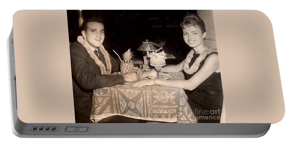 Date.hawaiian Portable Battery Charger featuring the photograph A Date at the Hawaiian Room by Philip And Robbie Bracco
