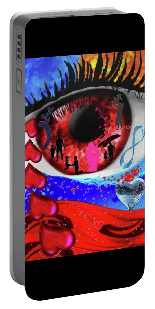A Fathers Love Poem Portable Battery Charger featuring the digital art A Fathers Love Beholders Eye by Stephen Battel