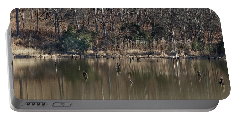 Piedmont National Wildlife Refuge Portable Battery Charger featuring the photograph A Georgia Pond Corner by Ed Williams