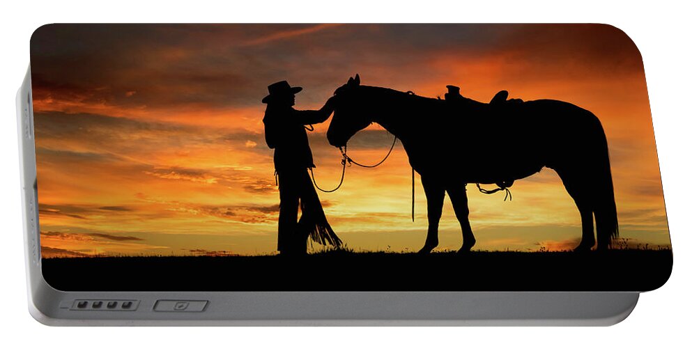 Horse Portable Battery Charger featuring the digital art A Girl's Best Friend by Nicole Wilde