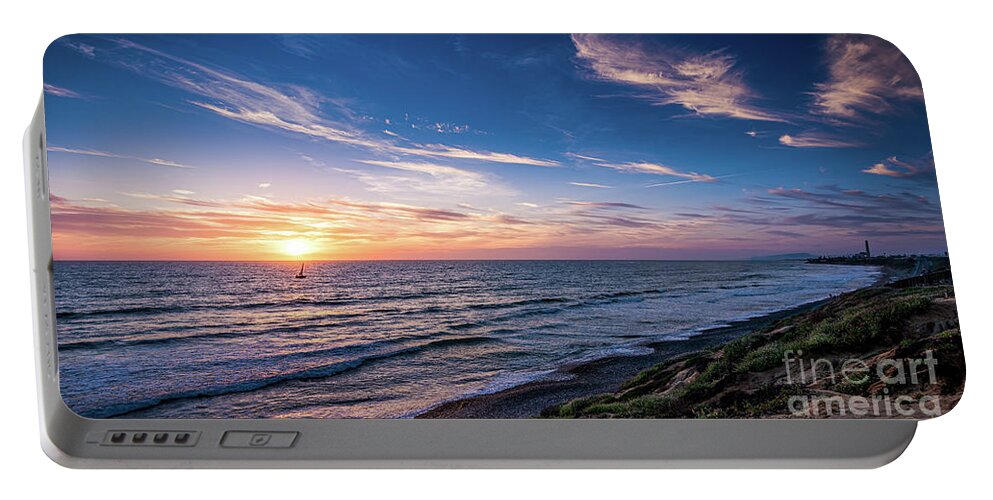 Beach Portable Battery Charger featuring the photograph A Glorious Sunset at North Ponto, Carlsbad State Beach by David Levin