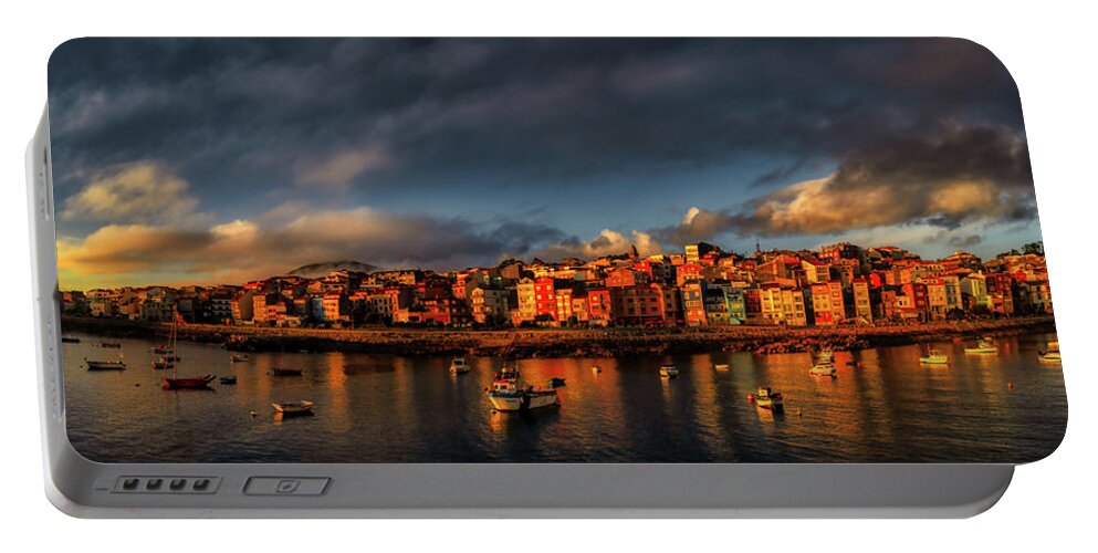 Gailcia Portable Battery Charger featuring the photograph A Guarda Fishing port by Micah Offman