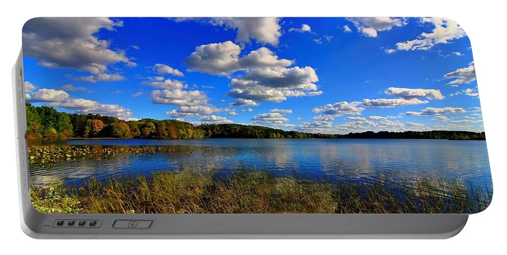 Landscape Portable Battery Charger featuring the photograph A Hint of Fall by Mary Walchuck