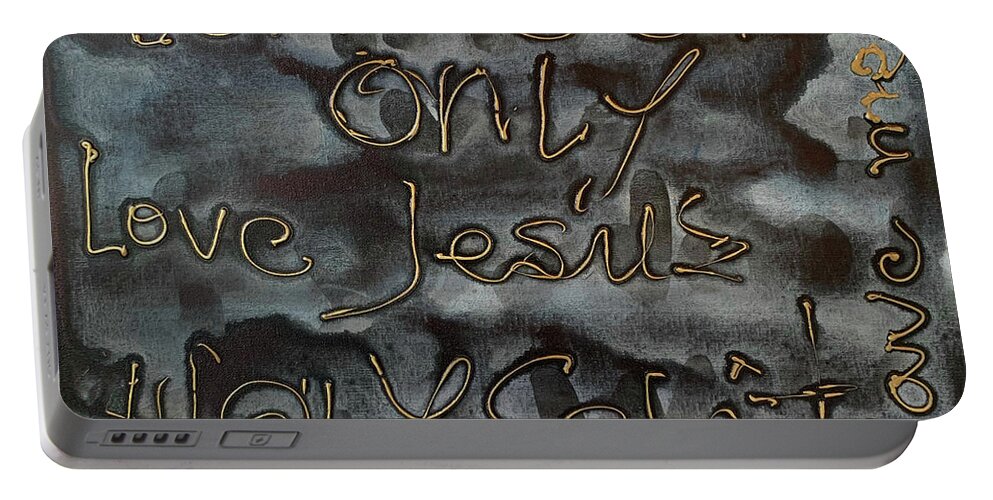 Religion Portable Battery Charger featuring the painting A Holy Message by Leslie Porter