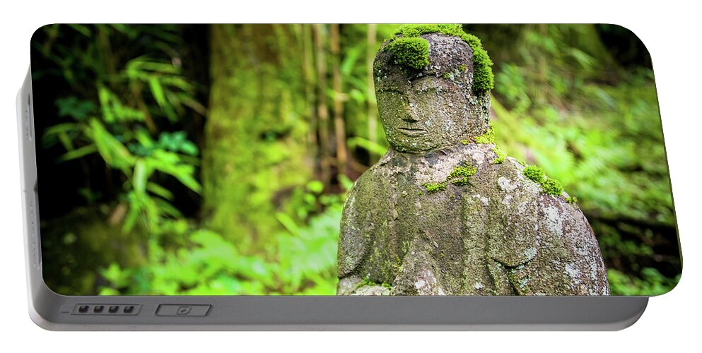 Japan Portable Battery Charger featuring the photograph A lost statue in Nikko's forest. Japan by Lie Yim