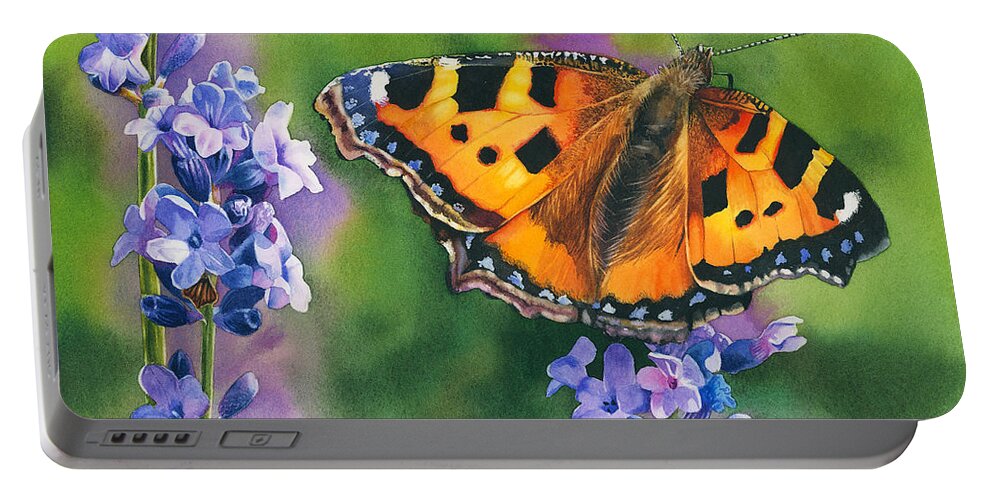 Butterfly Portable Battery Charger featuring the painting A New Adventure by Espero Art