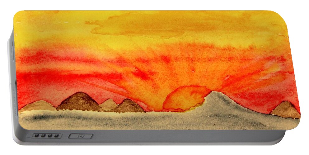 Watercolor Portable Battery Charger featuring the painting A New Day by Karen Nice-Webb