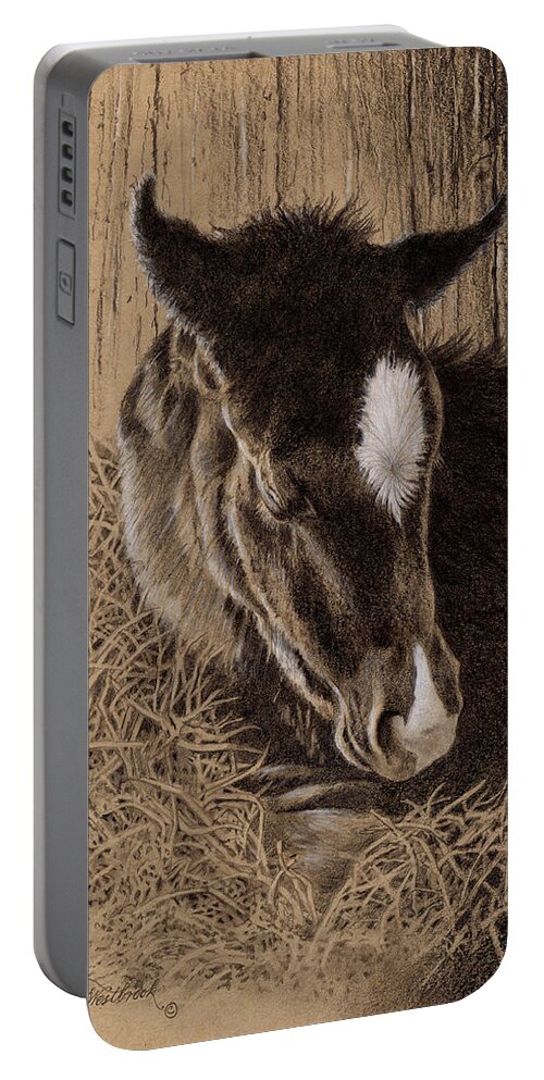 Colt Portable Battery Charger featuring the drawing A New Hope by Jill Westbrook