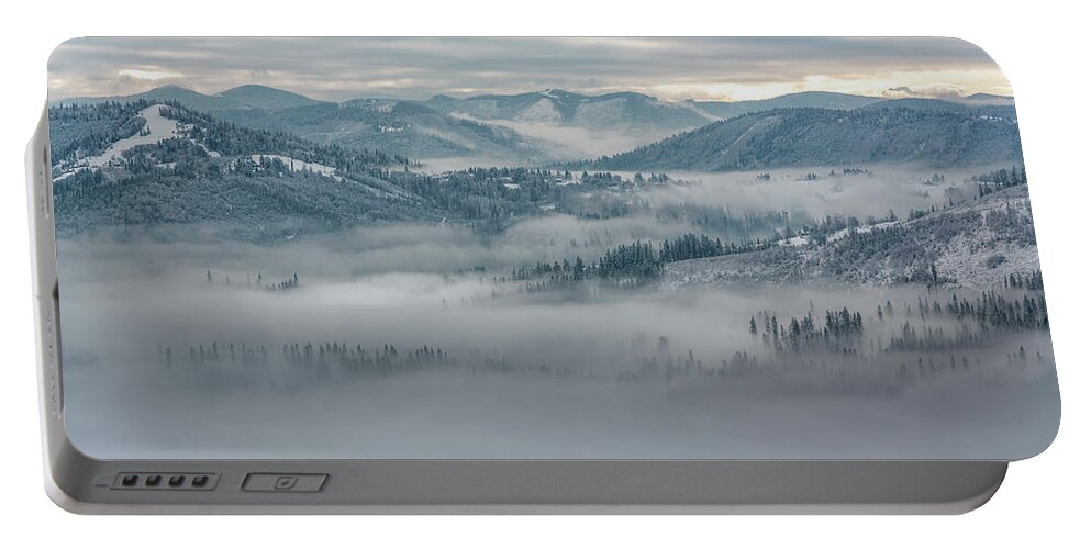 Landscape Portable Battery Charger featuring the photograph A new snowy day in southern Poland by Jaroslaw Blaminsky