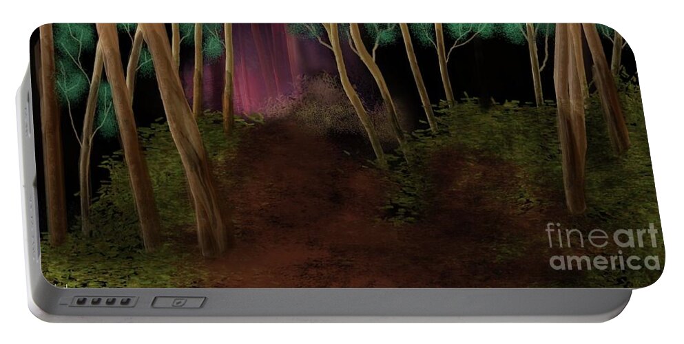 Forrest Portable Battery Charger featuring the digital art A Night Tales by Julie Grimshaw