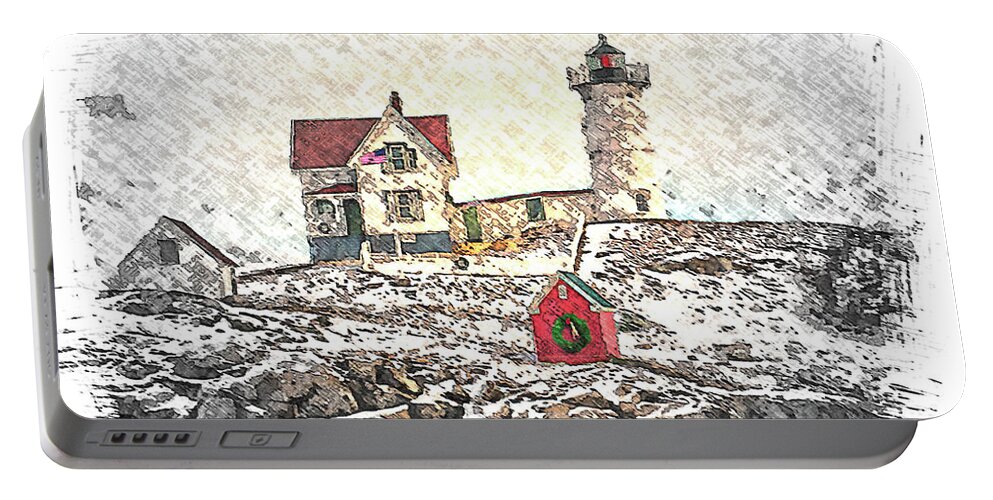 Nubble Portable Battery Charger featuring the photograph A Nubble Sketch by Paul Mangold