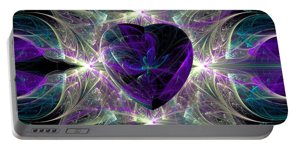 Path With Heart Portable Battery Charger featuring the digital art A Path with Heart #6 by Mary Ann Benoit