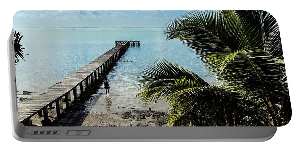 Madagascar Portable Battery Charger featuring the photograph A pier towards infinity by Claudio Maioli