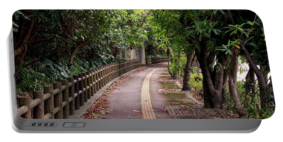 Road Portable Battery Charger featuring the photograph A Pleasant Stroll by Eric Hafner