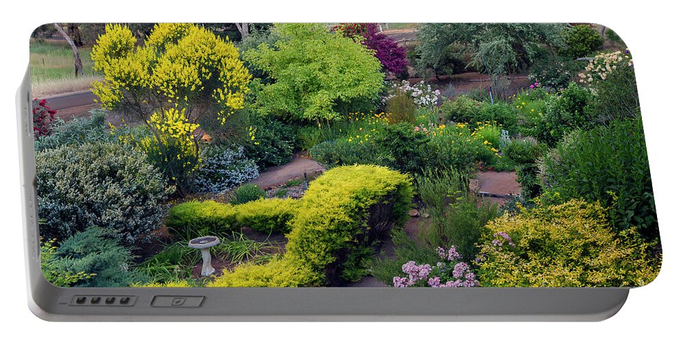 Garden Portable Battery Charger featuring the photograph A Riot of Colour by Elaine Teague