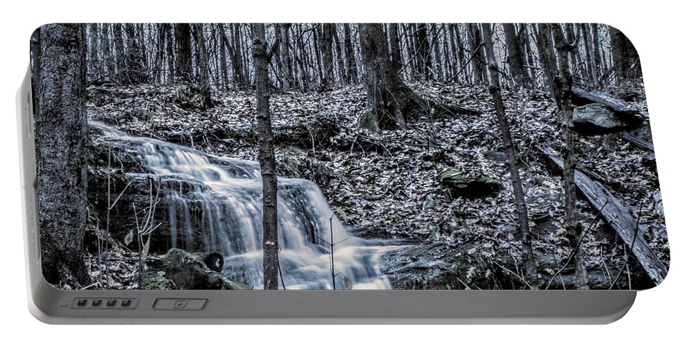  Portable Battery Charger featuring the photograph A Secret Falls in the Fall by Brad Nellis