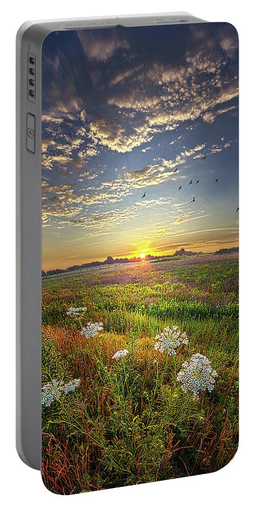 Season Portable Battery Charger featuring the photograph A Silence in which Another Voice may Speak by Phil Koch