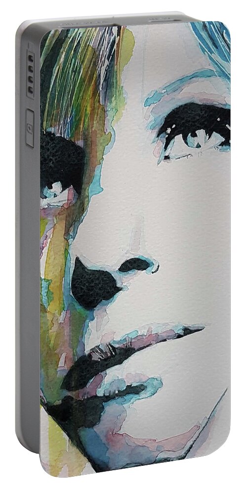 Barbra Streisand Art Portable Battery Charger featuring the painting A Star is Born - Barbra Streisand by Paul Lovering