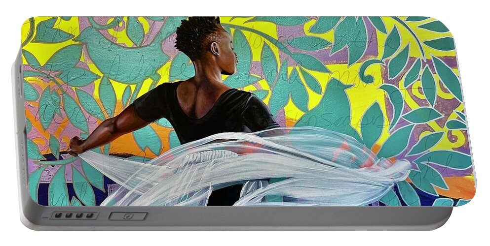  Portable Battery Charger featuring the painting A Time to Dance by Clayton Singleton