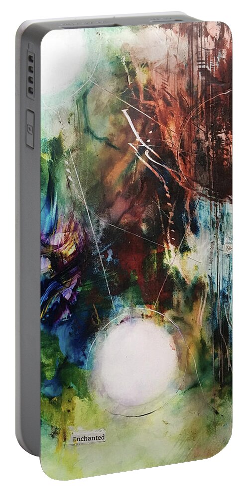 Abstract Art Portable Battery Charger featuring the painting A Willingness To Stay by Rodney Frederickson