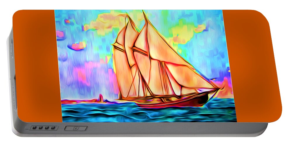 Abstract Portable Battery Charger featuring the digital art A Wind at My Sails - Abstract by Ronald Mills