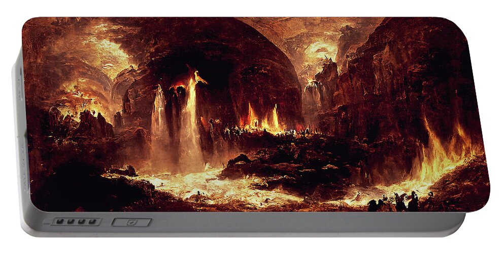 Dante Portable Battery Charger featuring the painting Abandon all hope, you who enter here, 01 by AM FineArtPrints
