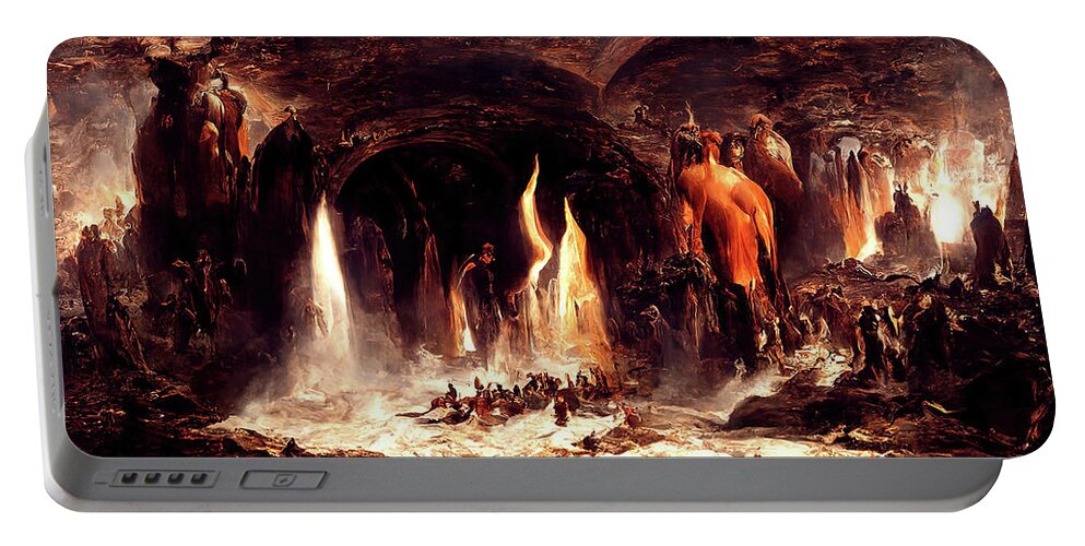 Dante Portable Battery Charger featuring the painting Abandon all hope, you who enter here, 02 by AM FineArtPrints