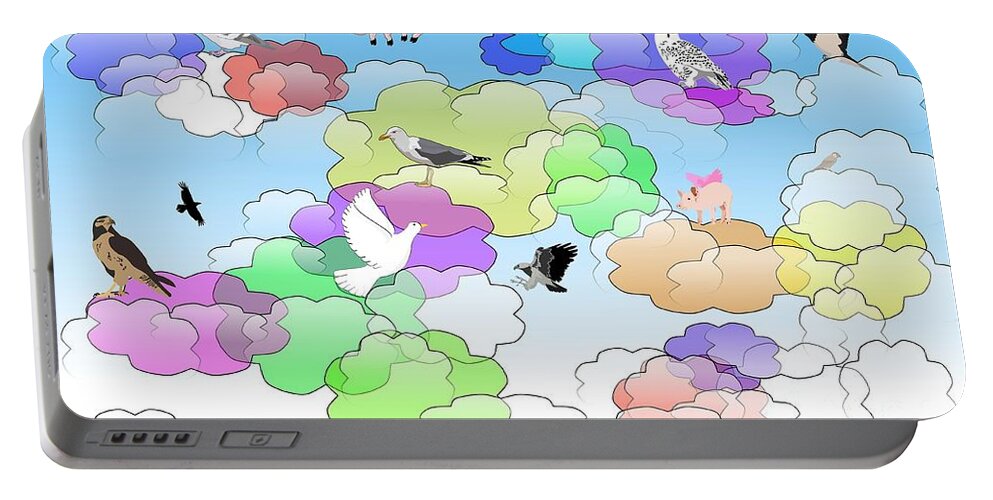 Clouds Portable Battery Charger featuring the digital art Above It All by Denise F Fulmer
